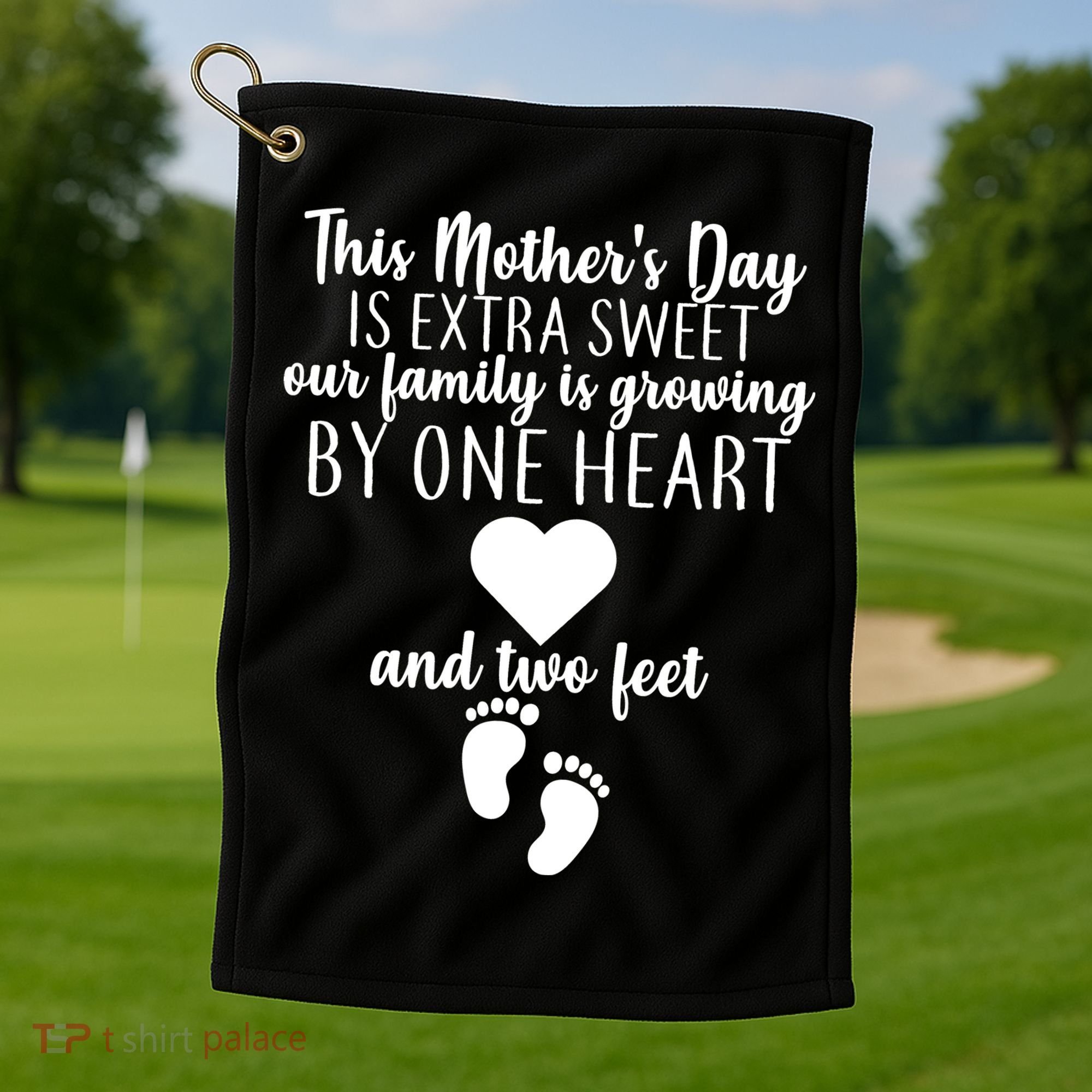 Sweet Mother's Day Pregnancy Announcement  Golf Towel