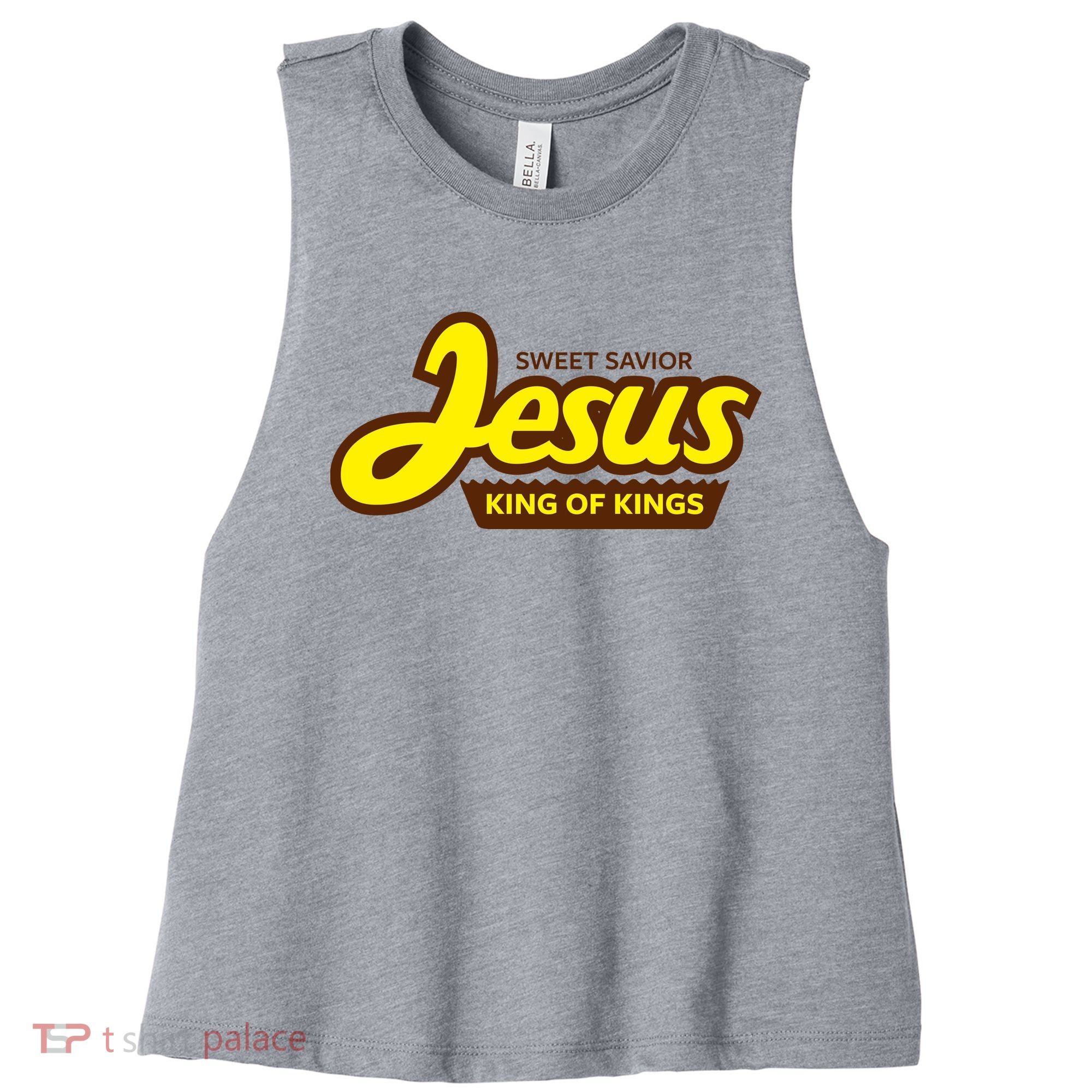 Sweet Savior Jesus King of Kings Women's Racerback Cropped Tank