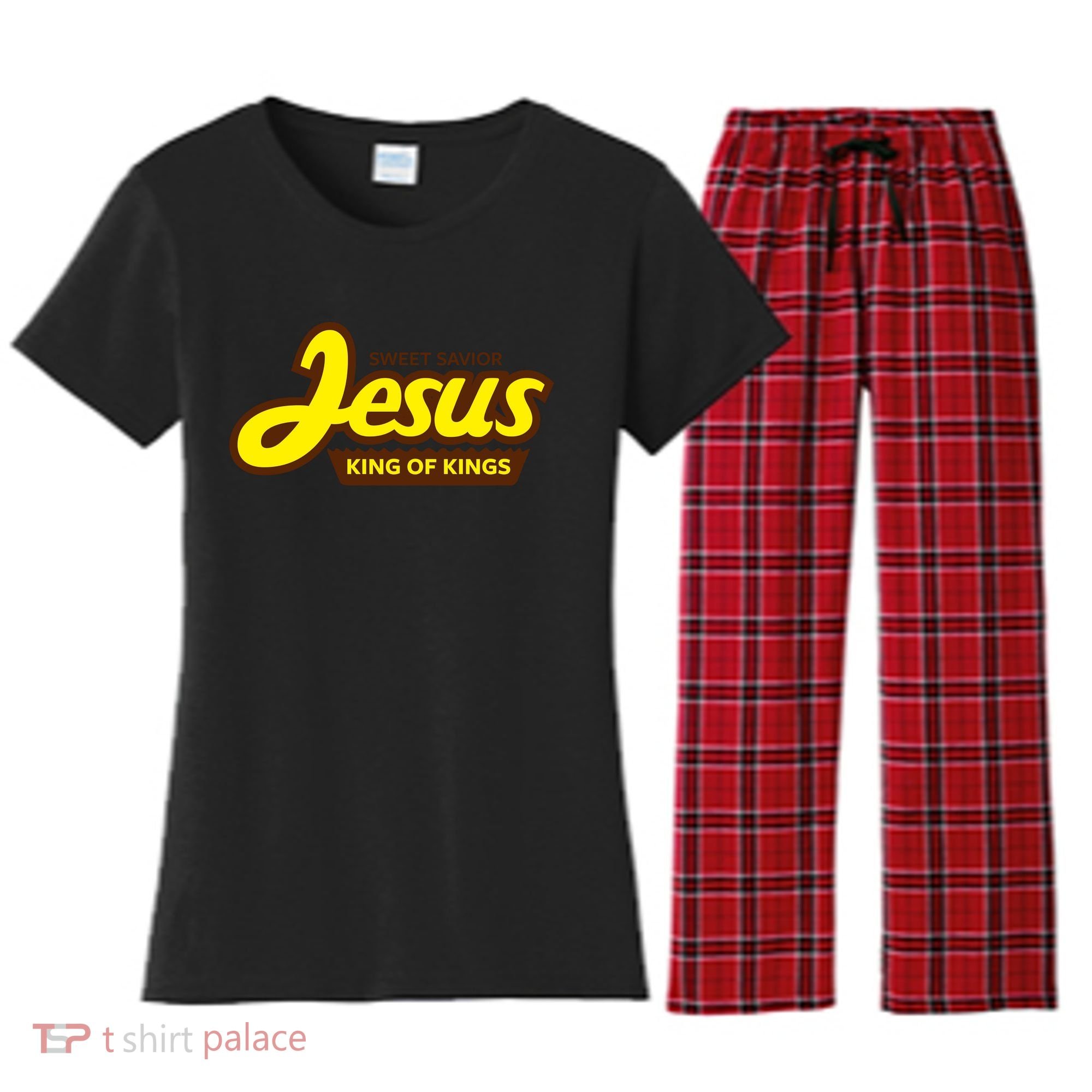 Sweet Savior Jesus King of Kings Women's Flannel Pajama Set