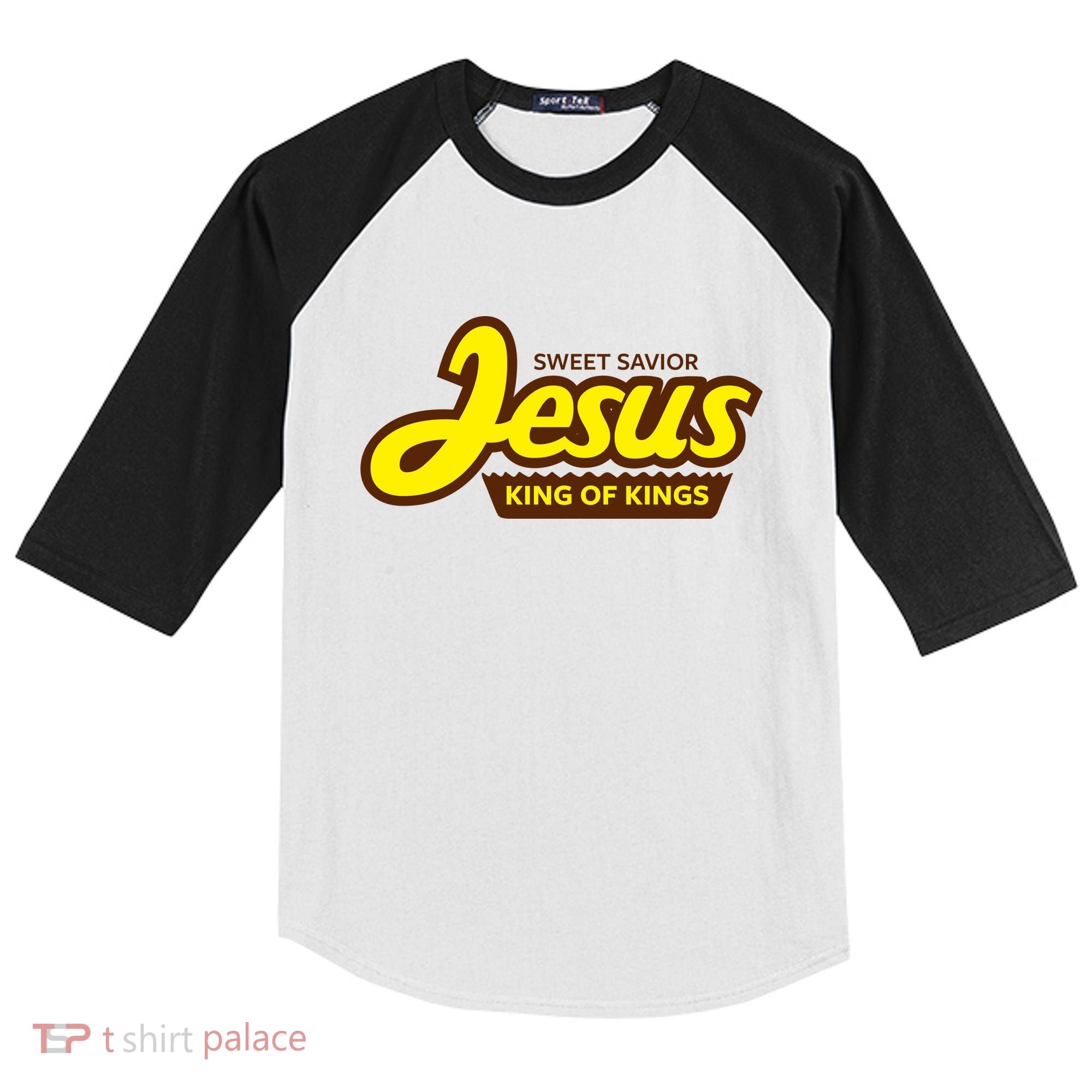 Sweet Savior Jesus King of Kings Kids Colorblock Raglan Jersey