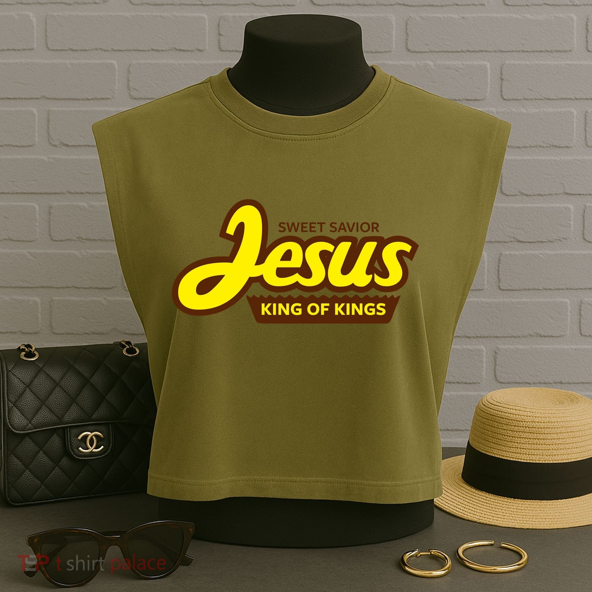 Sweet Savior Jesus King of Kings Garment-Dyed Women's Muscle Tee