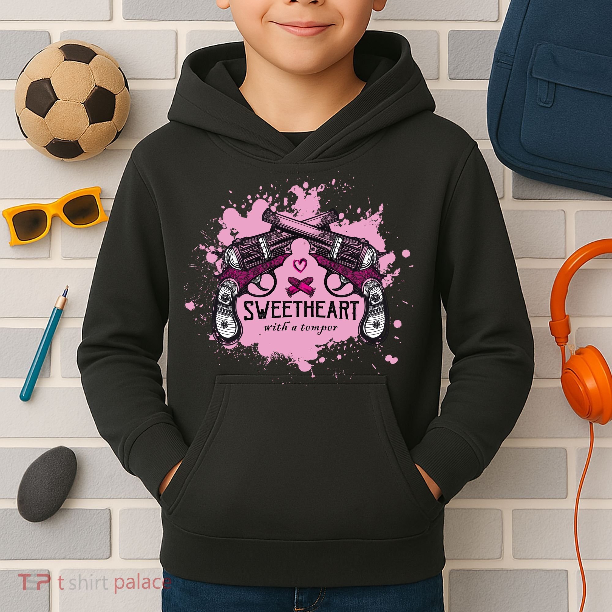 Sweetheart With A Temper Kids Hoodie