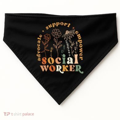 Social Worker Funny Social Work Month USA-Made Doggie Bandana