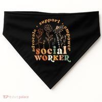Social Worker Funny Social Work Month USA-Made Doggie Bandana thumb 0