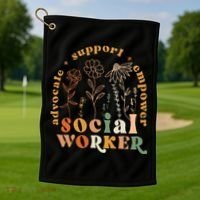 Social Worker Funny Social Work Month Golf Towel thumb 1