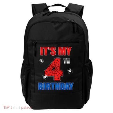 Spider Web Four 4 Years Old ItS My 4th Birthday Boy Party Backpack