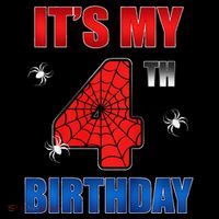 Spider Web Four 4 Years Old ItS My 4th Birthday Boy Party Coffee Mug thumb 5