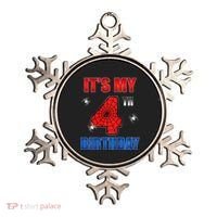 Spider Web Four 4 Years Old ItS My 4th Birthday Boy Party Ornament thumb 0