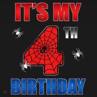 Spider Web Four 4 Years Old ItS My 4th Birthday Boy Party Ornament thumb 1