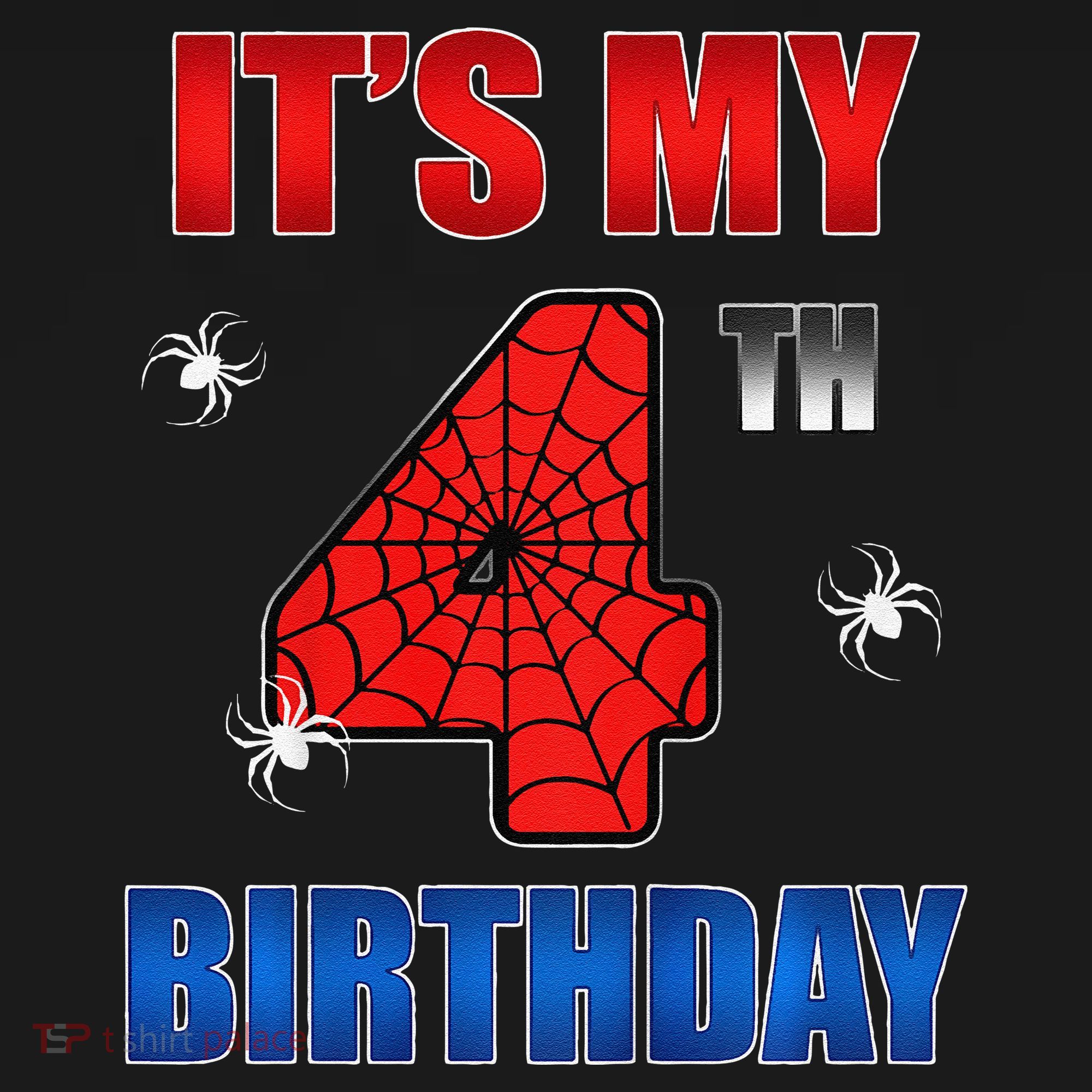 Spider Web Four 4 Years Old ItS My 4th Birthday Boy Party Ornament