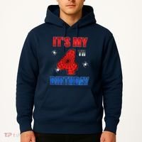 Spider Web Four 4 Years Old ItS My 4th Birthday Boy Party Hoodie thumb 2