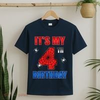 Spider Web Four 4 Years Old ItS My 4th Birthday Boy Party T-Shirt thumb 2