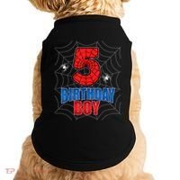 Spider Web Five 5 Years Old 5th Birthday Boy Party Doggie Tank thumb 0