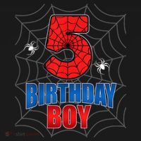 Spider Web Five 5 Years Old 5th Birthday Boy Party Doggie Tank thumb 4