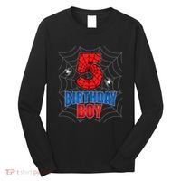 Spider Web Five 5 Years Old 5th Birthday Boy Party Long Sleeve Shirt thumb 0
