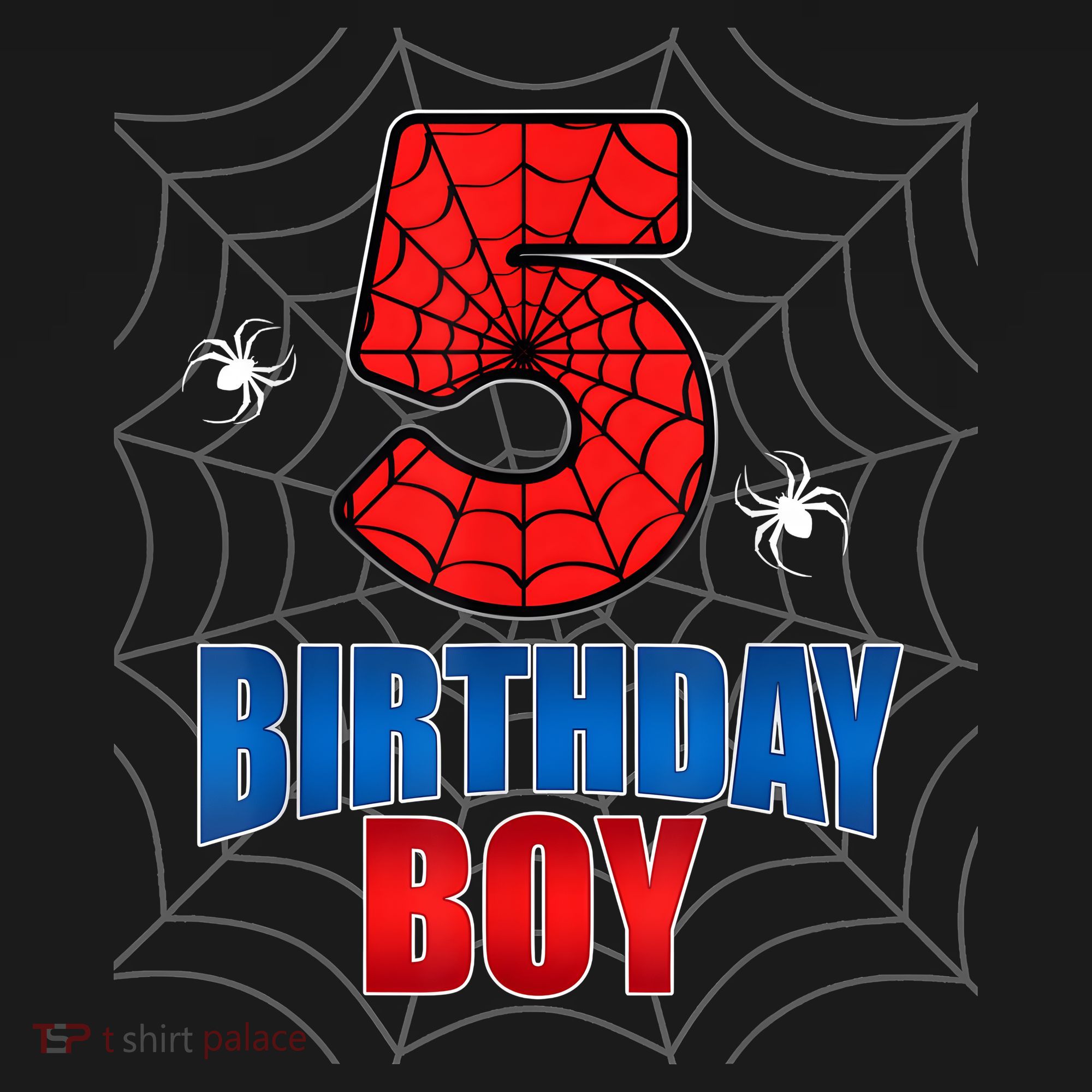 Spider Web Five 5 Years Old 5th Birthday Boy Party Apron