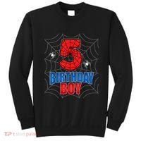 Spider Web Five 5 Years Old 5th Birthday Boy Party Sweatshirt thumb 0