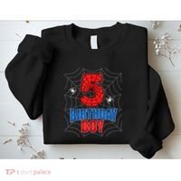 Spider Web Five 5 Years Old 5th Birthday Boy Party Sweatshirt thumb 2