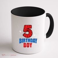 Spider Web Five 5 Years Old 5th Birthday Boy Party Coffee Mug thumb 1