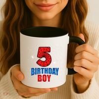 Spider Web Five 5 Years Old 5th Birthday Boy Party Coffee Mug thumb 3