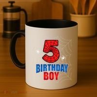 Spider Web Five 5 Years Old 5th Birthday Boy Party Coffee Mug thumb 4