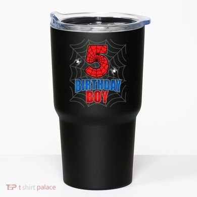 Spider Web Five 5 Years Old 5th Birthday Boy Party Tumbler
