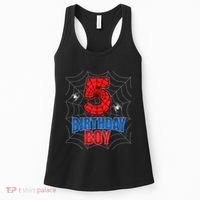 Spider Web Five 5 Years Old 5th Birthday Boy Party Women's Tank Top thumb 0