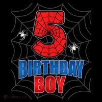Spider Web Five 5 Years Old 5th Birthday Boy Party Tank Top thumb 6