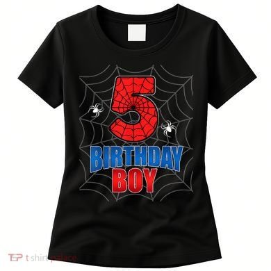 Spider Web Five 5 Years Old 5th Birthday Boy Party Women's T-Shirt