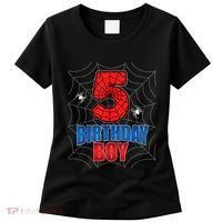 Spider Web Five 5 Years Old 5th Birthday Boy Party Women's T-Shirt thumb 0