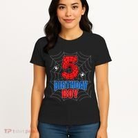 Spider Web Five 5 Years Old 5th Birthday Boy Party Women's T-Shirt thumb 4