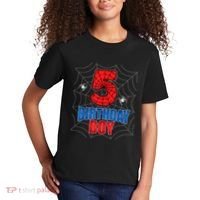 Spider Web Five 5 Years Old 5th Birthday Boy Party Kids T-Shirt thumb 2