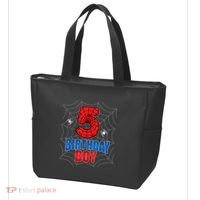 Spider Web Five 5 Years Old 5th Birthday Boy Party Tote Bag thumb 3