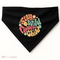 Stay Wild Flower Child Flower Retro Natural Boho Hippie USA-Made Doggie Bandana thumb 0