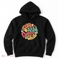 Stay Wild Flower Child Flower Retro Natural Boho Hippie Hoodie thumb 0