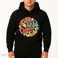 Stay Wild Flower Child Flower Retro Natural Boho Hippie Hoodie thumb 2