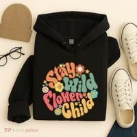 Stay Wild Flower Child Flower Retro Natural Boho Hippie Hoodie thumb 4