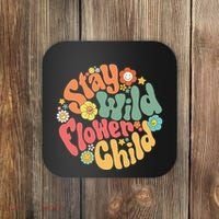 Stay Wild Flower Child Flower Retro Natural Boho Hippie Coaster thumb 0