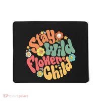 Stay Wild Flower Child Flower Retro Natural Boho Hippie Mousepad thumb 0