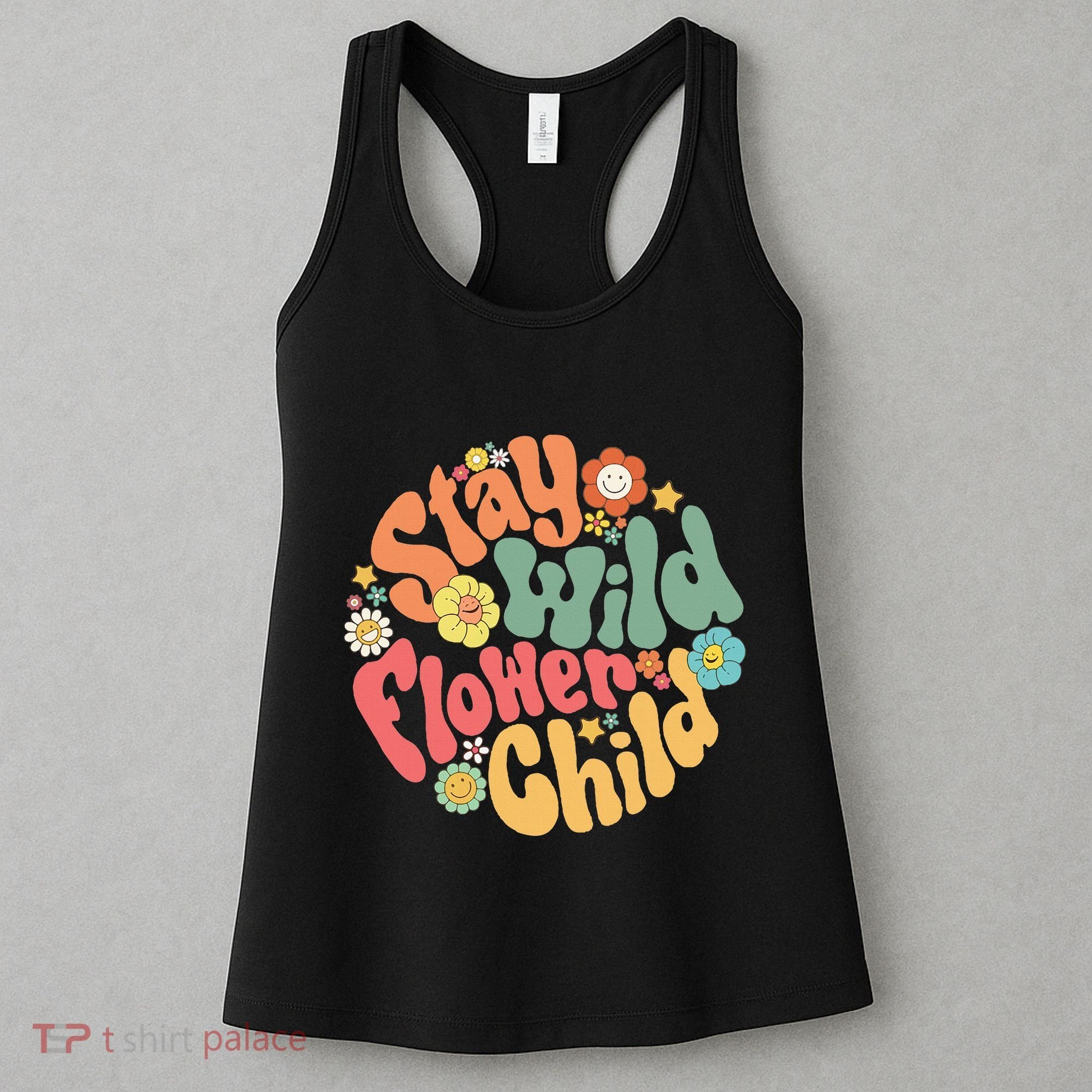 Stay Wild Flower Child Flower Retro Natural Boho Hippie Women's Tank Top