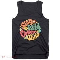 Stay Wild Flower Child Flower Retro Natural Boho Hippie Tank Top thumb 0