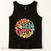 Stay Wild Flower Child Flower Retro Natural Boho Hippie Tank Top thumb 2
