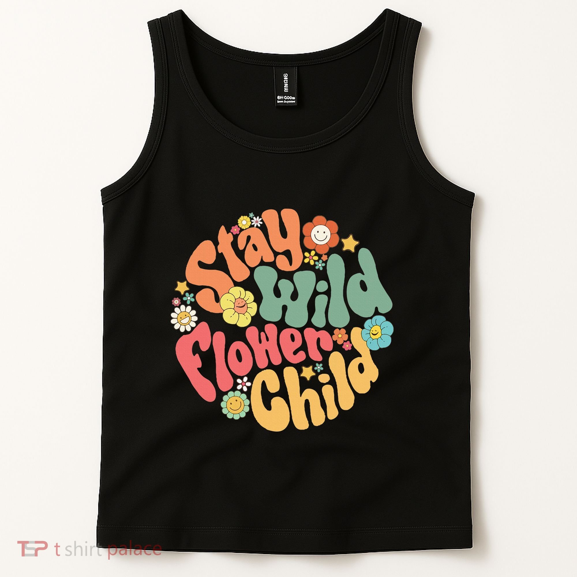 Stay Wild Flower Child Flower Retro Natural Boho Hippie Tank Top