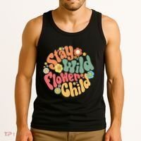 Stay Wild Flower Child Flower Retro Natural Boho Hippie Tank Top thumb 3