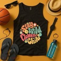 Stay Wild Flower Child Flower Retro Natural Boho Hippie Tank Top thumb 4