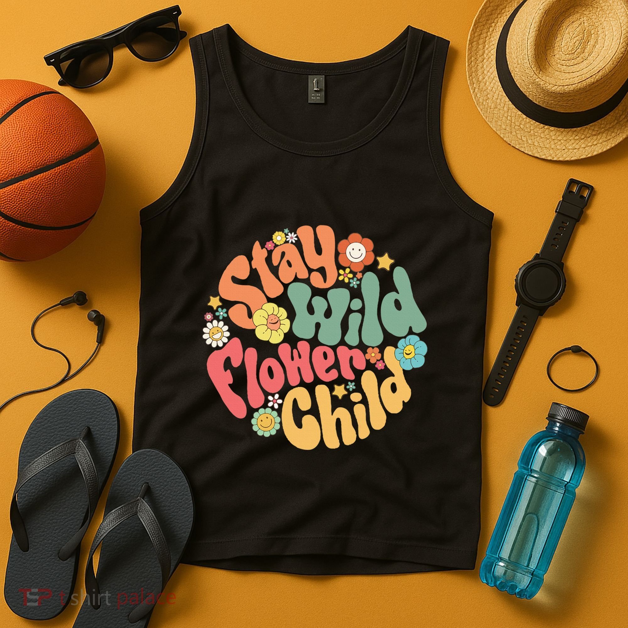 Stay Wild Flower Child Flower Retro Natural Boho Hippie Tank Top