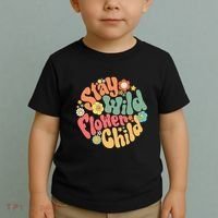 Stay Wild Flower Child Flower Retro Natural Boho Hippie Toddler T-Shirt thumb 2