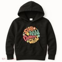 Stay Wild Flower Child Flower Retro Natural Boho Hippie Kids Hoodie thumb 0
