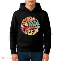Stay Wild Flower Child Flower Retro Natural Boho Hippie Kids Hoodie thumb 4