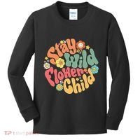 Stay Wild Flower Child Flower Retro Natural Boho Hippie Kids Long Sleeve Shirt thumb 0